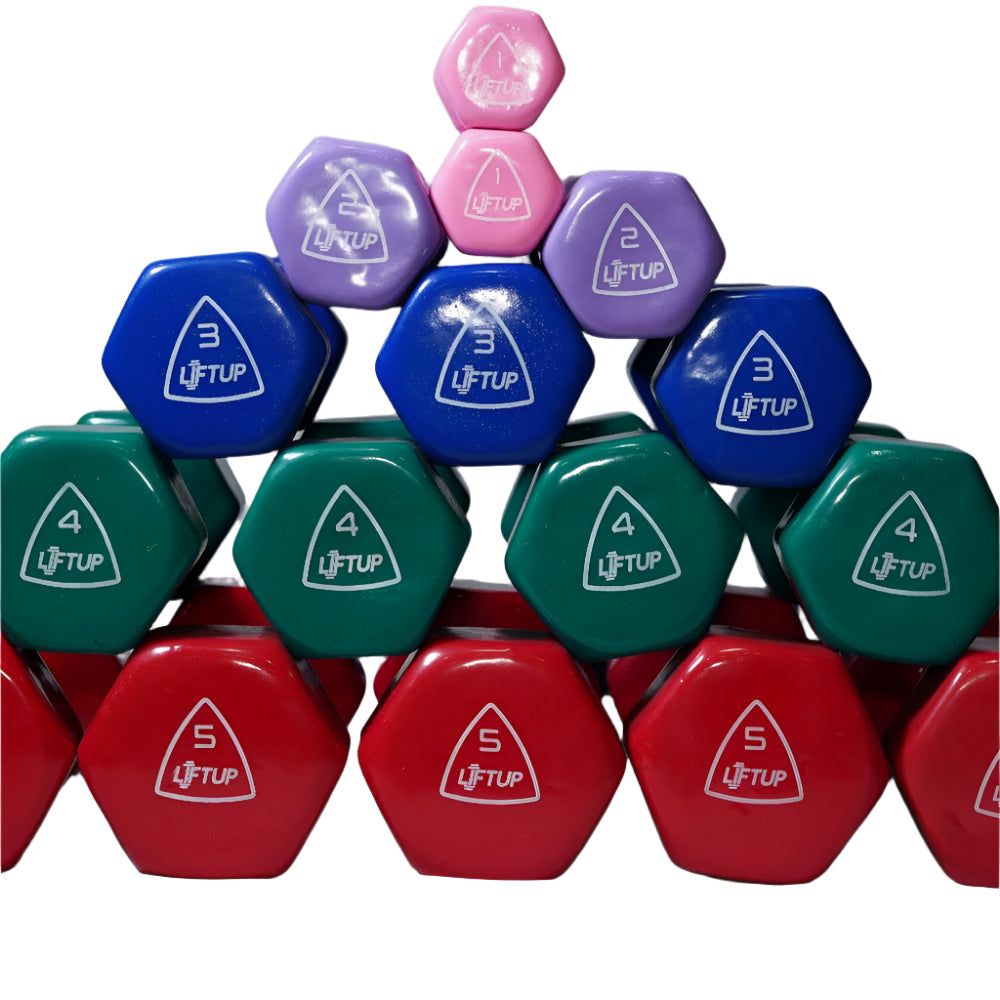 LIFTUP VINYL WEIGHT LIFTING DUMBBELLS PAIR 1 KG