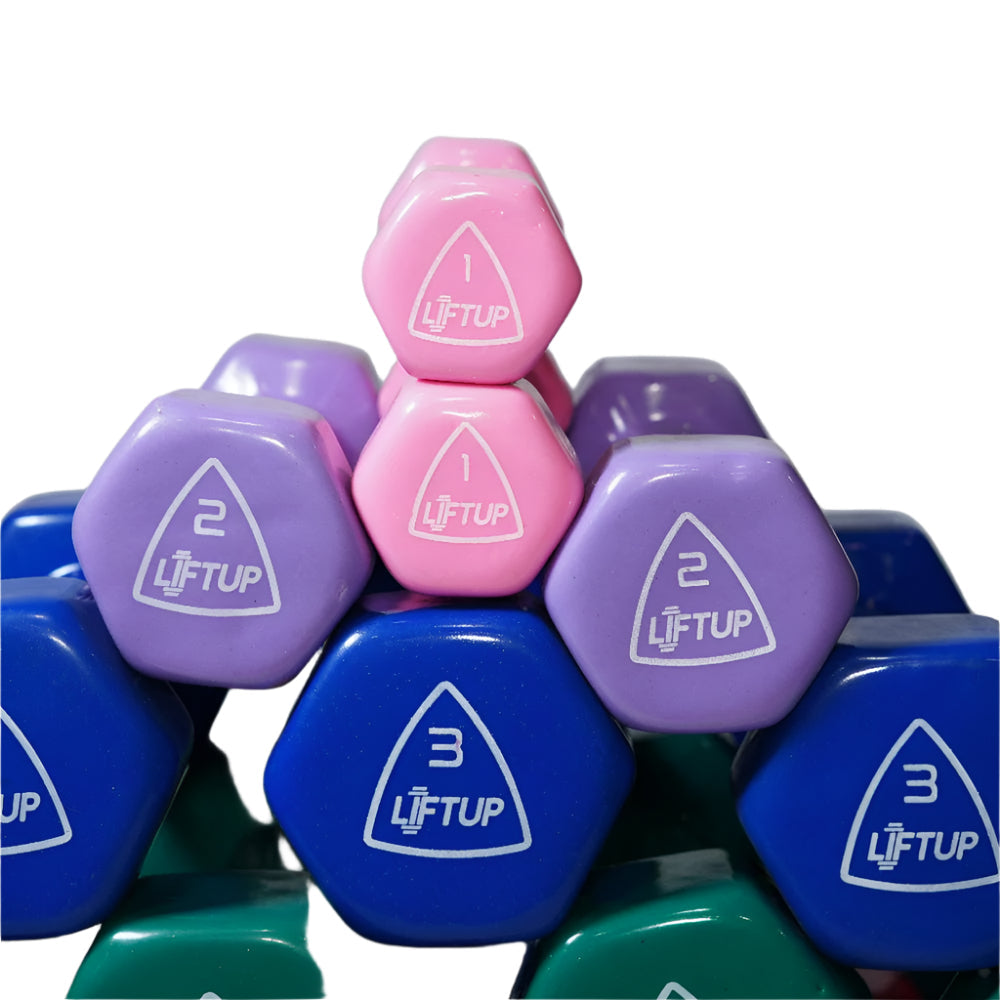 LIFTUP VINYL WEIGHT LIFTING DUMBBELLS PAIR 3 KG