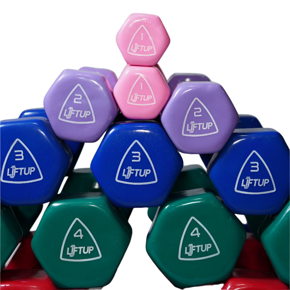 LIFTUP VINYL WEIGHT LIFTING DUMBBELLS PAIR 5 KG