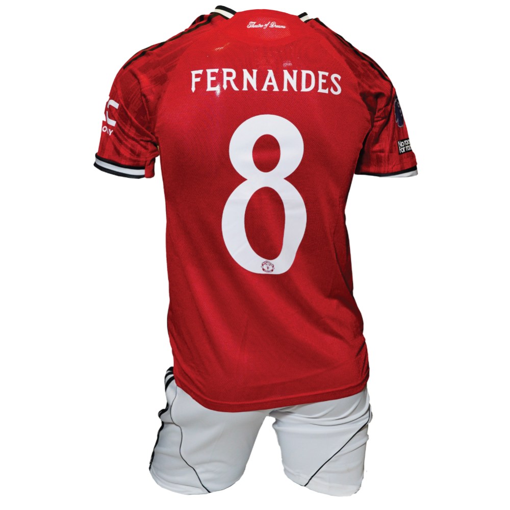 ADIDAS MANCHESTER UNITED FERNANDES HOME FOOTBALL KIT KIDS OR 25-26