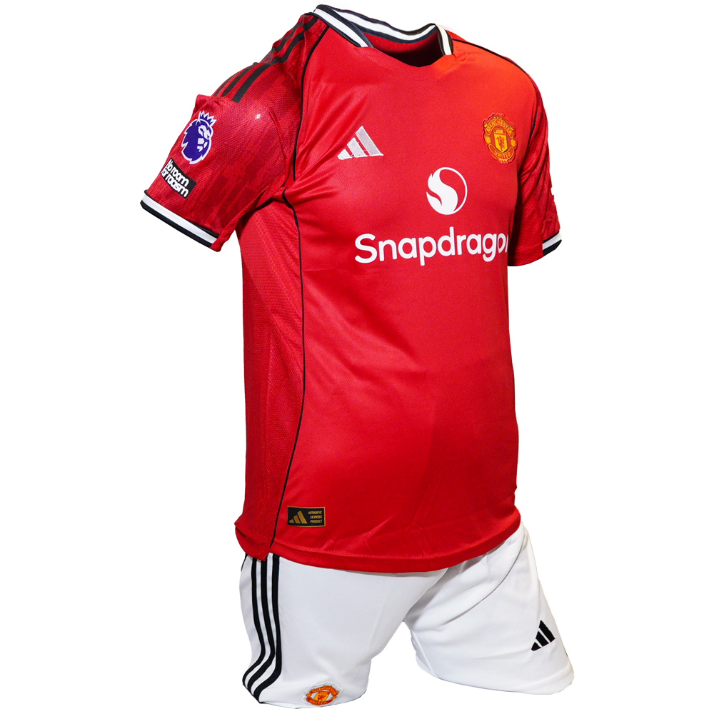 ADIDAS MANCHESTER UNITED FERNANDES HOME FOOTBALL KIT KIDS OR 25-26